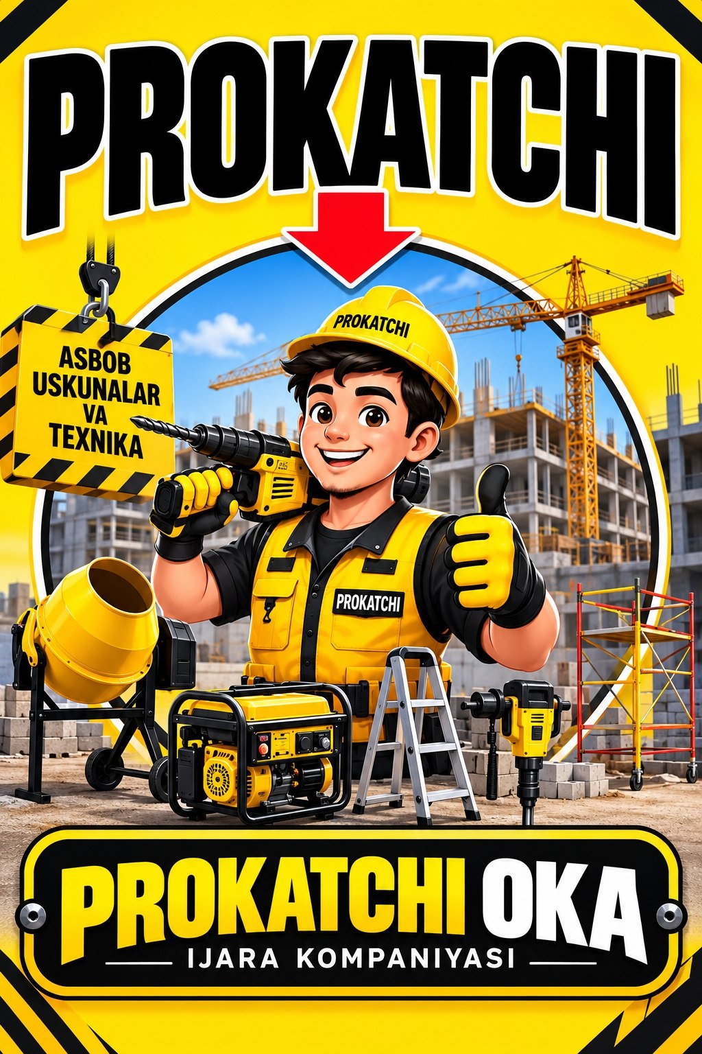 Prokatchi Oka sariq-qora reklama posteri